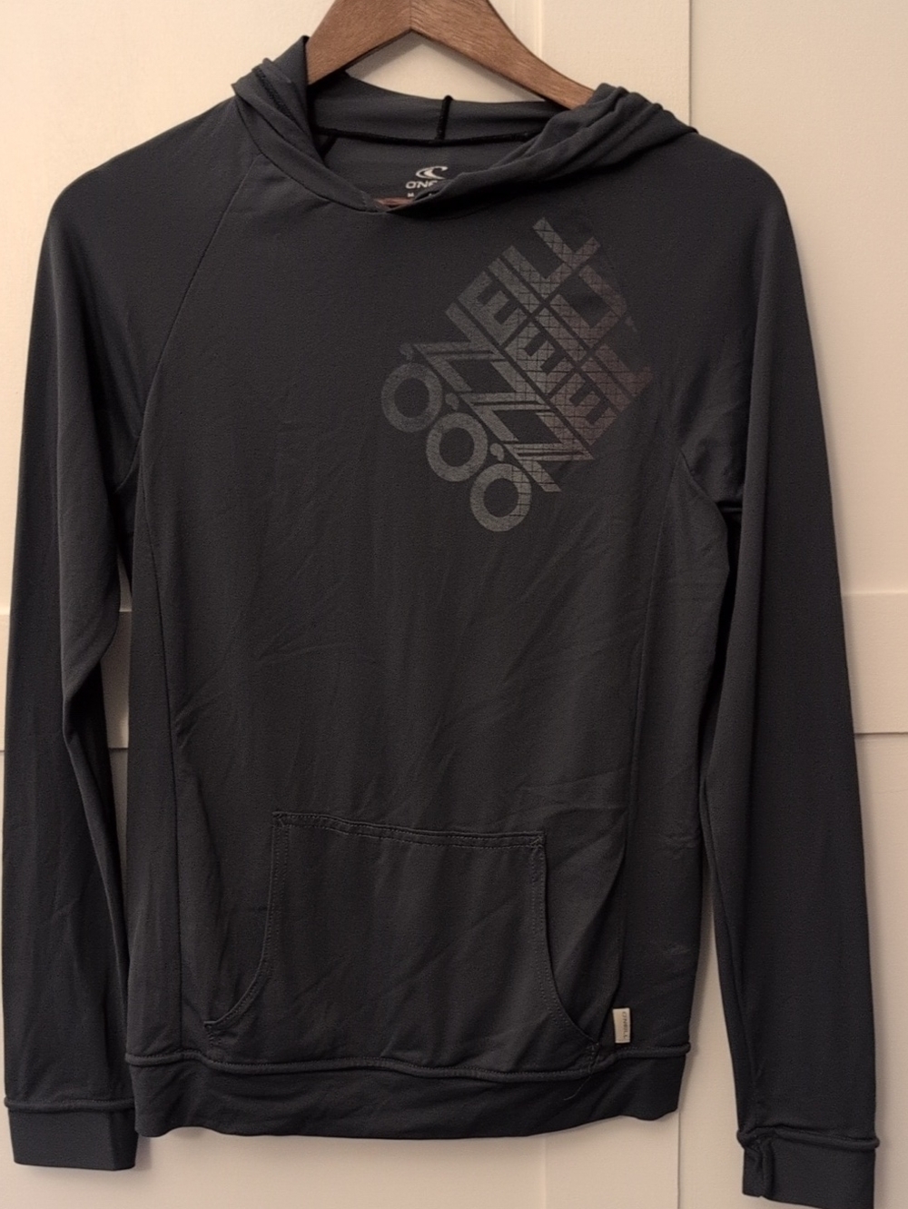 O'Neill Men's Dark Gray Crewneck Hoodie with Subtle Chest Logo